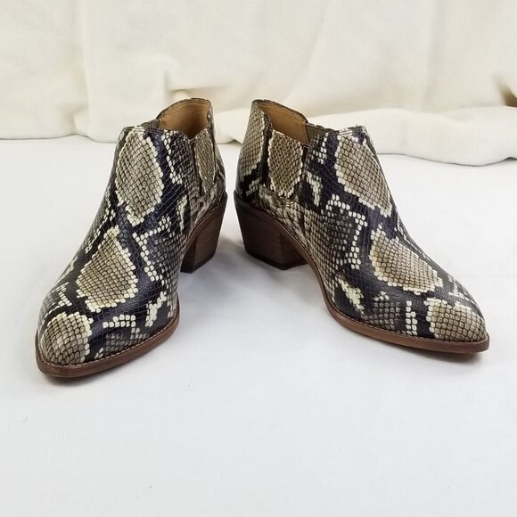 Madewell Low Chelsea Boots Snake Leather Print - Picture 4 of 12